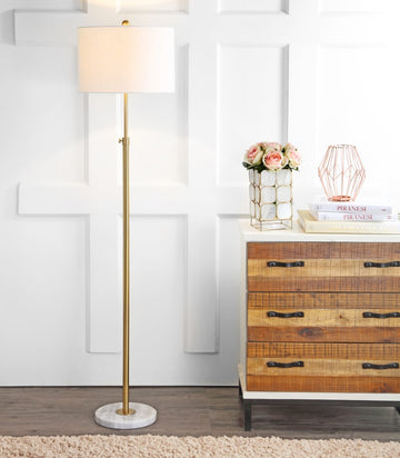 June 65" Adjustable Metal/Marble LED Floor Lamp - JONATHAN Y